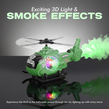Bump-and-Go Military Helicopter Toy