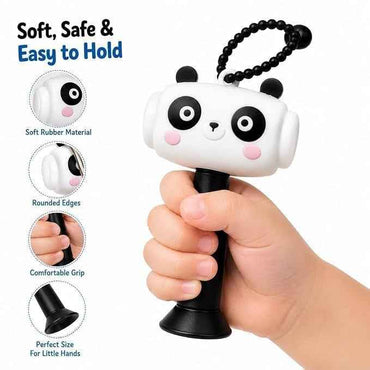 Cute Cartoon Hammer Choo Choo Keychain With Sound – Shake Musical Beep Soft-Grip Sensory Toy for Kids & Toddlers