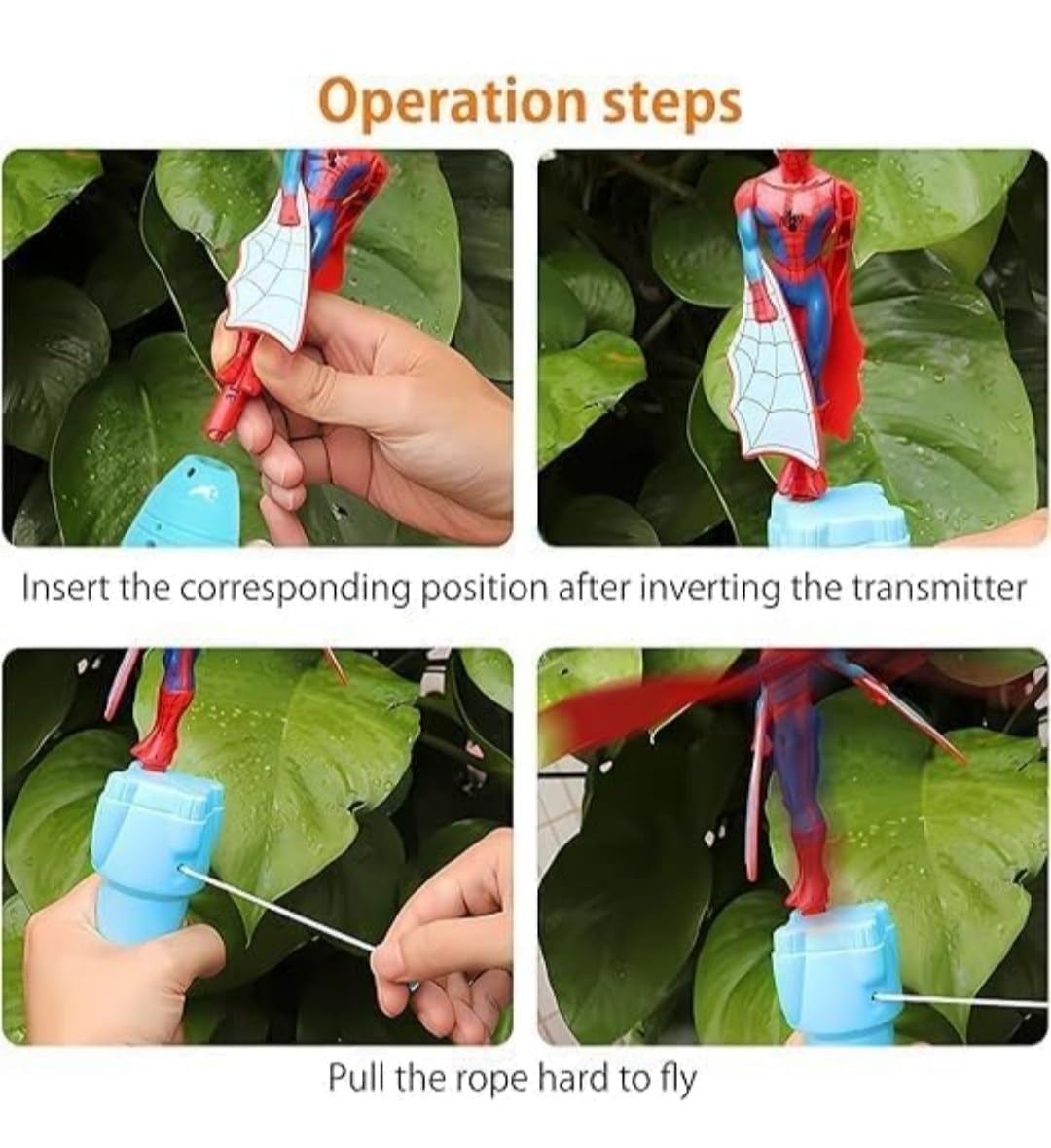 Flying Action Web Shooter For Kids – Hand-Operated Launcher Flying Superhero Toy, No Batteries