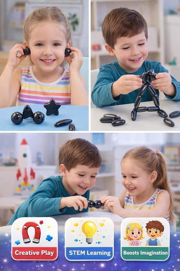 Magnetic Power Kit - 8+yrs Magnet Science Experiment Set with Ball, Olive, Pentagram & Triangle Magnets for STEM Learning
