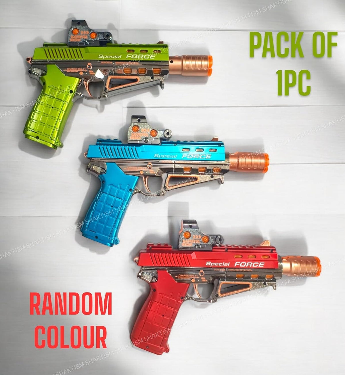 Spray Vibrate Gun for Kids – Musical Toy Gun with LED Lights, Sound, Vibration & Water Mist Smoke Effect (Random Colour)