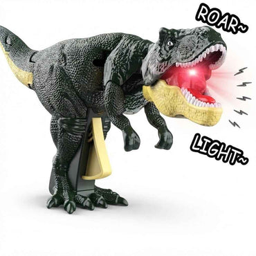 Trigger T-Rex Dinosaur Toy with Sound & Light – Handheld Roaring Dinosaur with Biting Action, Moving Head & Tail for Kids 3+