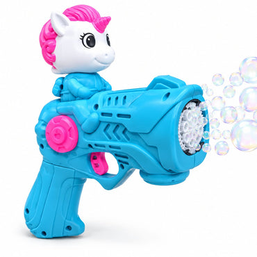 Cartoon Bubble Gun for Kids – One-Click Automatic Bubble Blower with Detachable Cartoon Face
