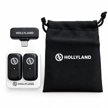 Hollyland Lark A1 Duo Wireless Lavalier Microphone – Dual Clip-On Mic Kit with 48kHz/24-bit Audio, Noise Cancellation & Charging Case