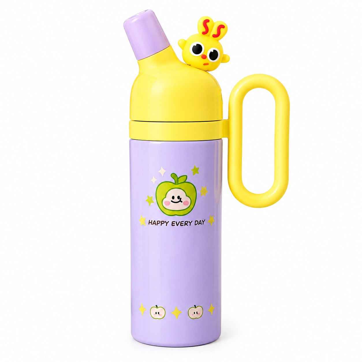 Bear Head Stainless Steel Insulated Water Bottle 800ml – Kids Thermos Sipper Flask with Handle & Leak-Resistant Cap for School and Travel