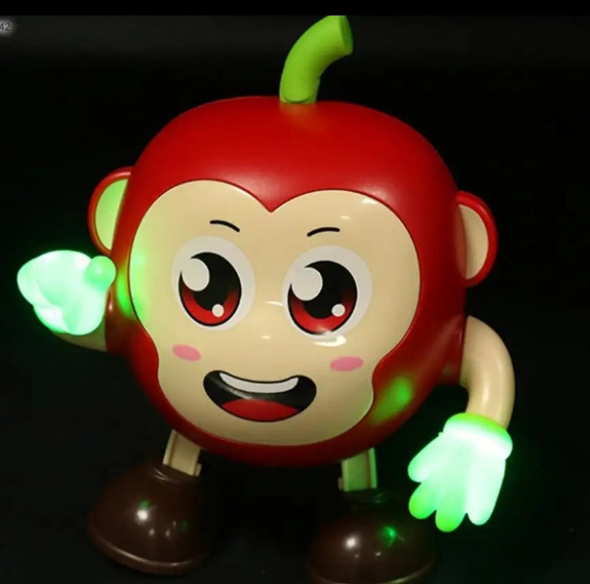 Apple Monkey Dancing Toy For Kids – Musical Light Up Toy with Neon Lights & Dance Action for Boys & Girls 3+
