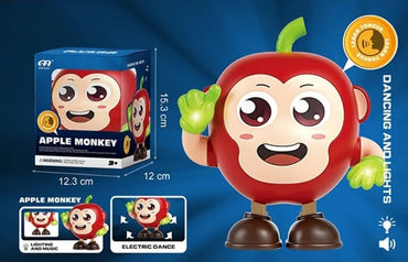Apple Monkey Dancing Toy For Kids – Musical Light Up Toy with Neon Lights & Dance Action for Boys & Girls 3+