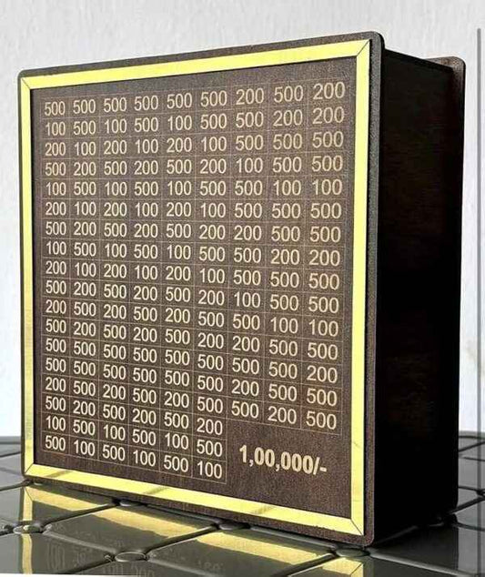 VaultCore™ 1 Lakh Money Saving Challenge Wooden Box
