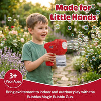 15-Hole LED Bubble Gun for Kids
