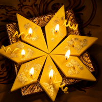 Kaju Katli Shaped Scented Soy Candles (Piece of 6) – Mithai Candles for Diwali Decor, Pooja Ghar, Rangoli, Gifting & Table Centrepiece