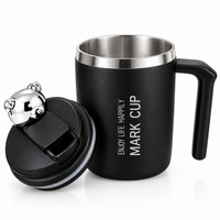 Bear Head Mug – Matte Black Insulated Mug with Bear-Shaped Lid & Handle