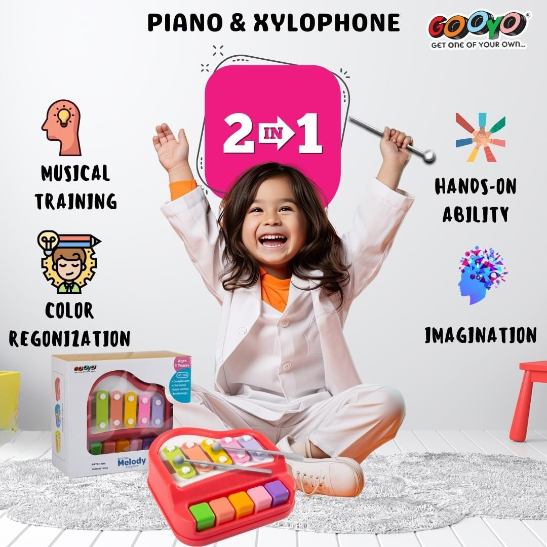 2-in-1 Kids Piano & Xylophone Toy
