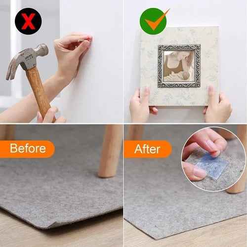 Nano Grip Double Sided Tape 10mm x 3m – Reusable Transparent Acrylic Gel Mounting Tape, Washable & Water-Resistant for Wall, Car, Cable & Office Use