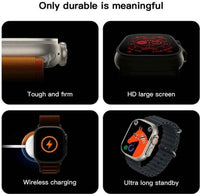 T800 Ultra Smart Watch – 1.99 Inch Bluetooth Calling Smartwatch with Heart Rate, Sleep & Sport Modes, IP67 Water Resistant (Orange Strap)