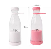 Portable Blender Bottle 350ml USB Rechargeable – Mini Juicer Cup with 4 Stainless Steel Blades, One-Touch Start & Carry Handle for Shakes, Smoothies & Juice