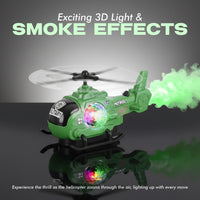 Bump-and-Go Military Helicopter Toy