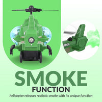 Bump-and-Go Military Helicopter Toy