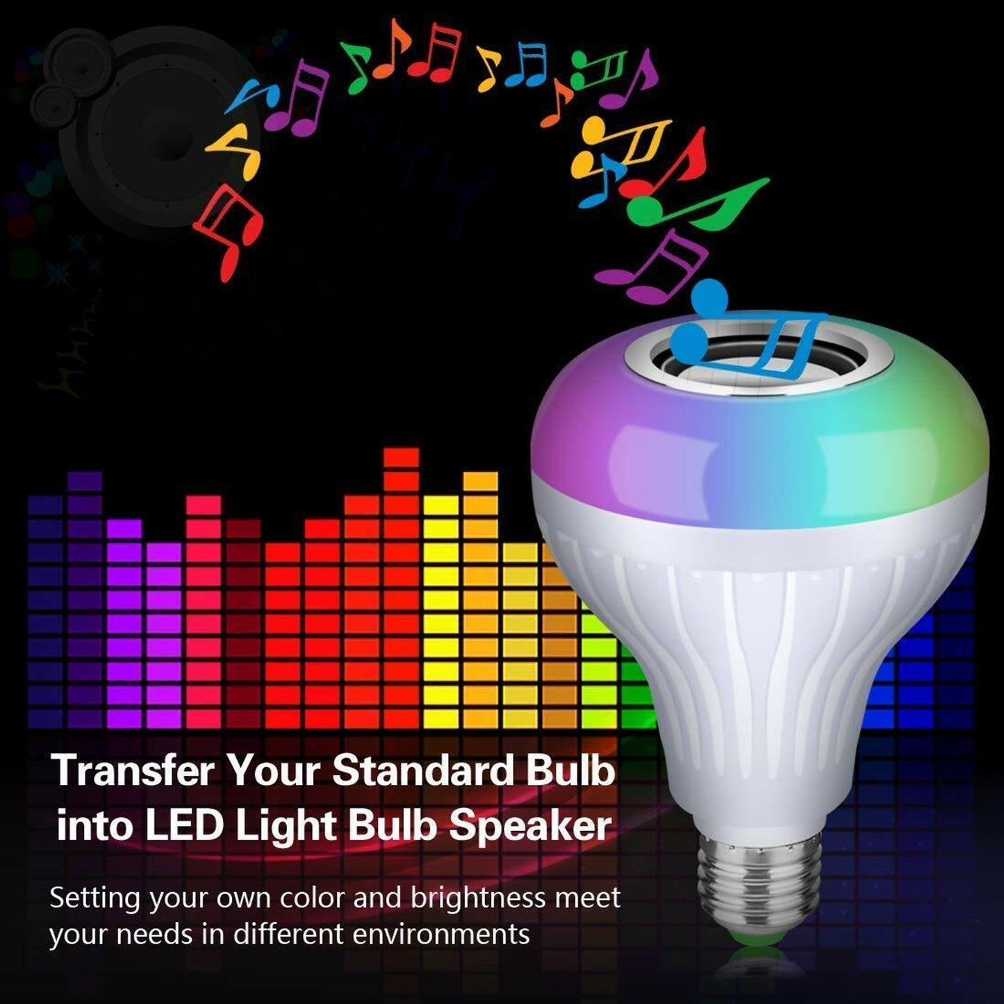 3-in-1 Bluetooth Music LED Bulb with Speaker