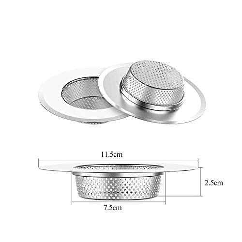 Kitchen Sink Strainer 11.5 cm Stainless Steel – Rust-Resistant Drain Jali Filter with Fine Perforated Holes, Wide Rim & Anti-Clog Design for Kitchen & Bathroom Sinks (Silver)