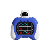 Kids Finger Game 9-in-1 Electronic Tic-Tac-Toe Handheld Console – Blue Astronaut Bear Design with Digital Display & Simple Controls for Kids on the Go