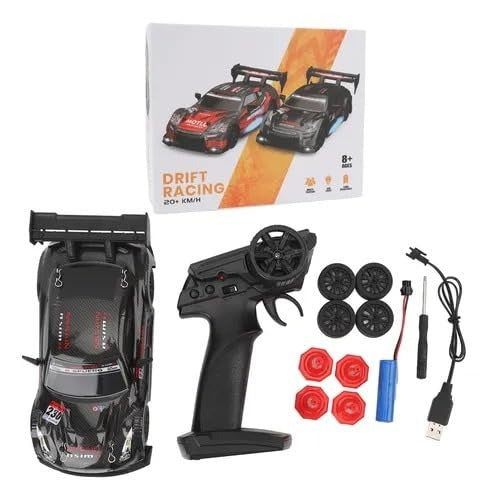 Drift Racing Car 1:24 Scale 4WD – Remote Control RC Drift Car with LED Headlights & Extra Drift Tires