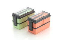 DOUBLE LAYER LUNCH BOX 3 Compartment – Leakproof Tiffin with Spoon & Fork, BPA Free, Microwave Safe for Office, School & Travel