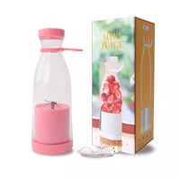 Portable Blender Bottle 350ml USB Rechargeable – Mini Juicer Cup with 4 Stainless Steel Blades, One-Touch Start & Carry Handle for Shakes, Smoothies & Juice
