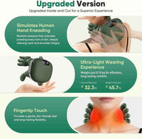 ASW - Shoulder And Neck Massager – 4D Bionic Cordless Kneading Massage Pillow for Neck, Shoulders & Back (Green)