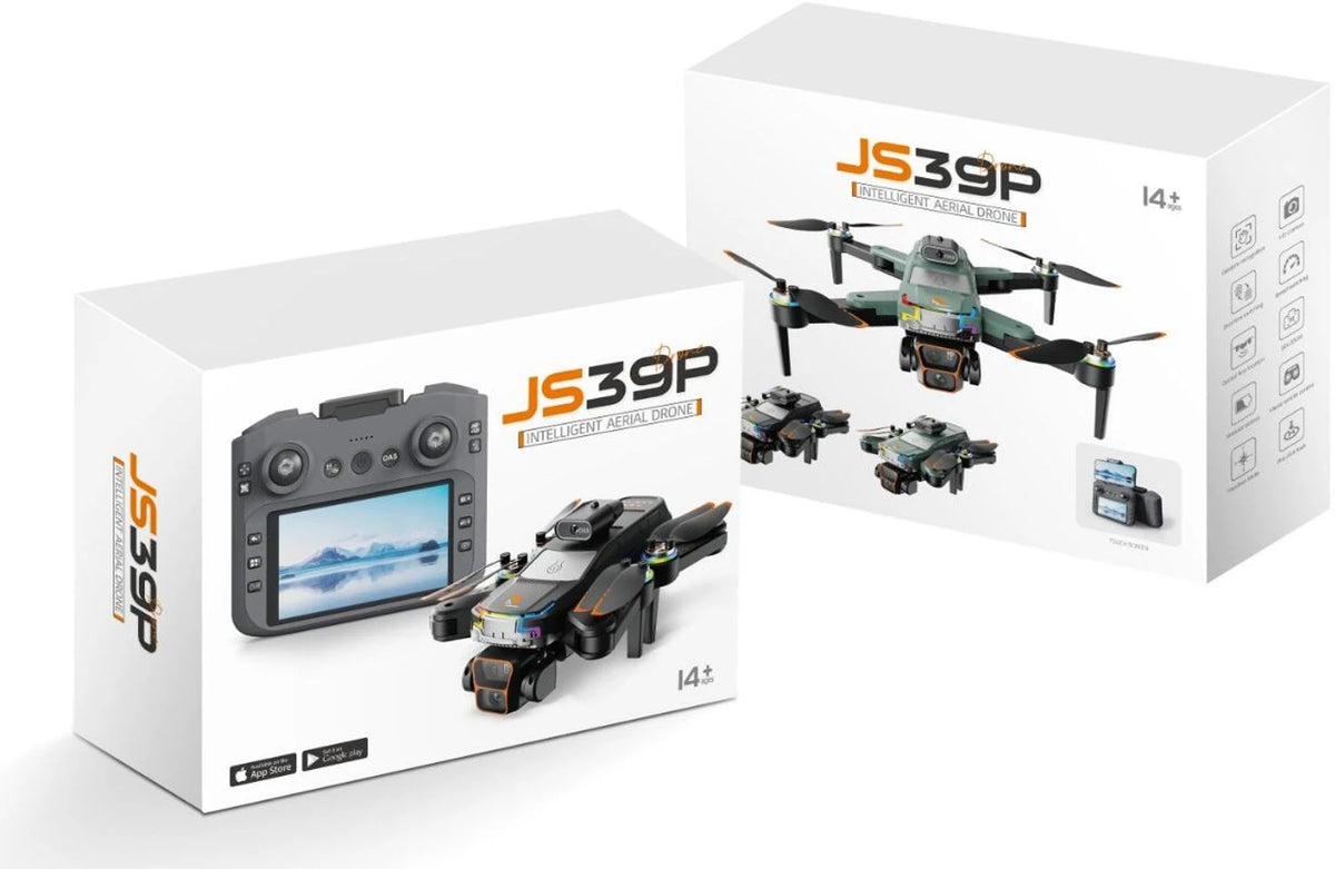 Intelligent Aerial Photography Drone JS39P – Foldable Dual Camera Drone with Obstacle Avoidance, 90° Adjustable Lens & 4K Video