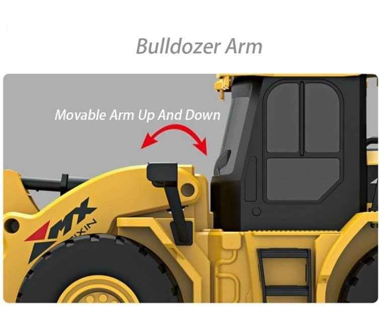 Remote Control Bulldozer – 6-Channel Rechargeable RC Construction Truck with Lights & Sound (1:24 Scale)