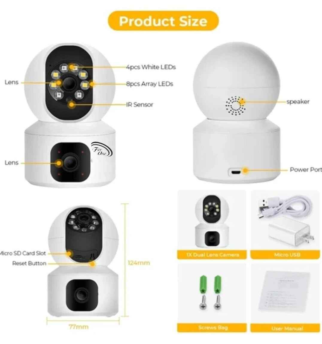 Dual Lens WiFi CCTV Camera