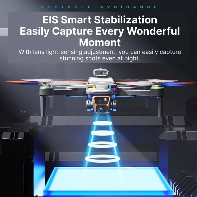 Intelligent Aerial Photography Drone JS39P – Foldable Dual Camera Drone with Obstacle Avoidance, 90° Adjustable Lens & 4K Video