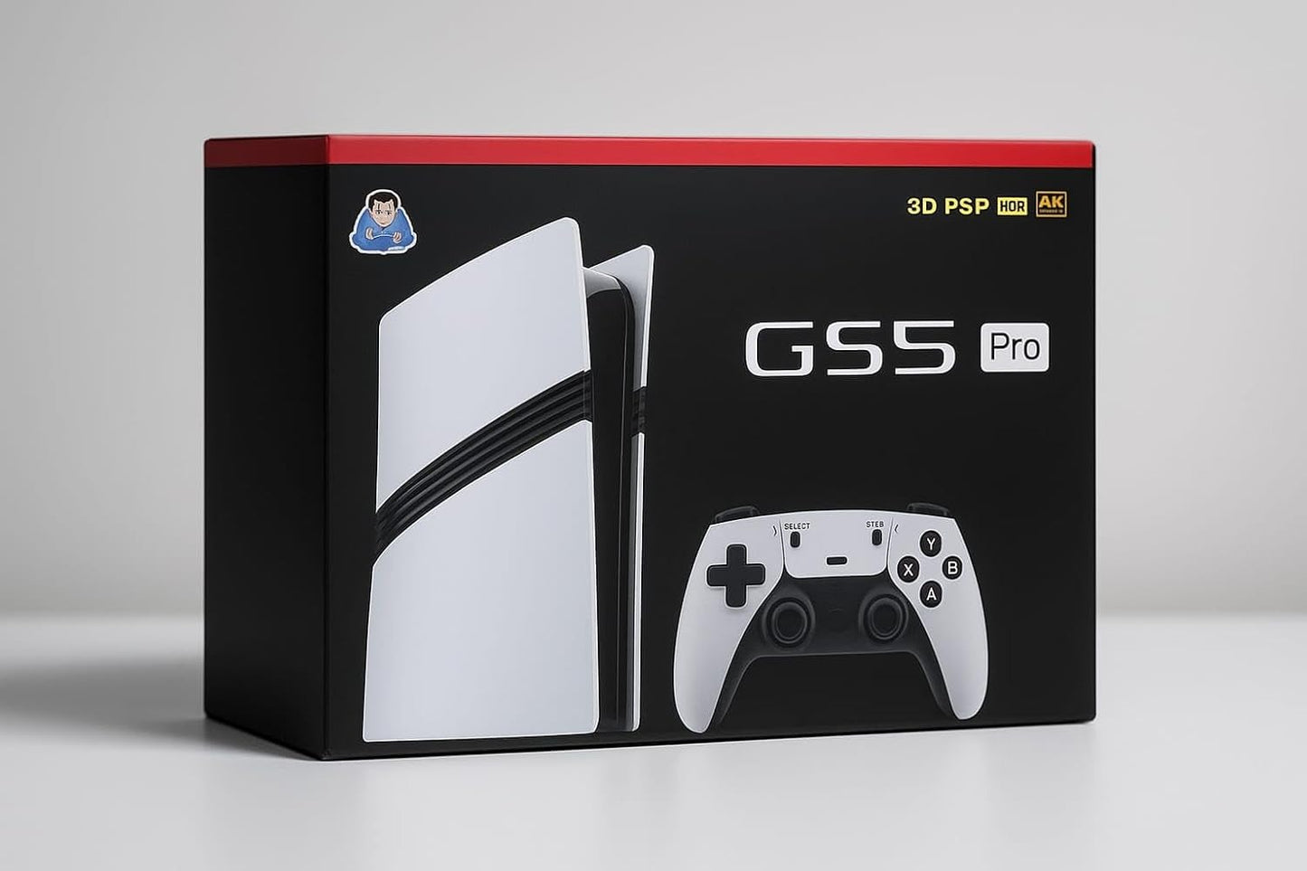 GS5 Pro Wireless Retro Gaming Console – 4K HDMI TV Game Stick with 2 Wireless Controllers, 64GB & 53 Built-In Systems for All Ages (White)