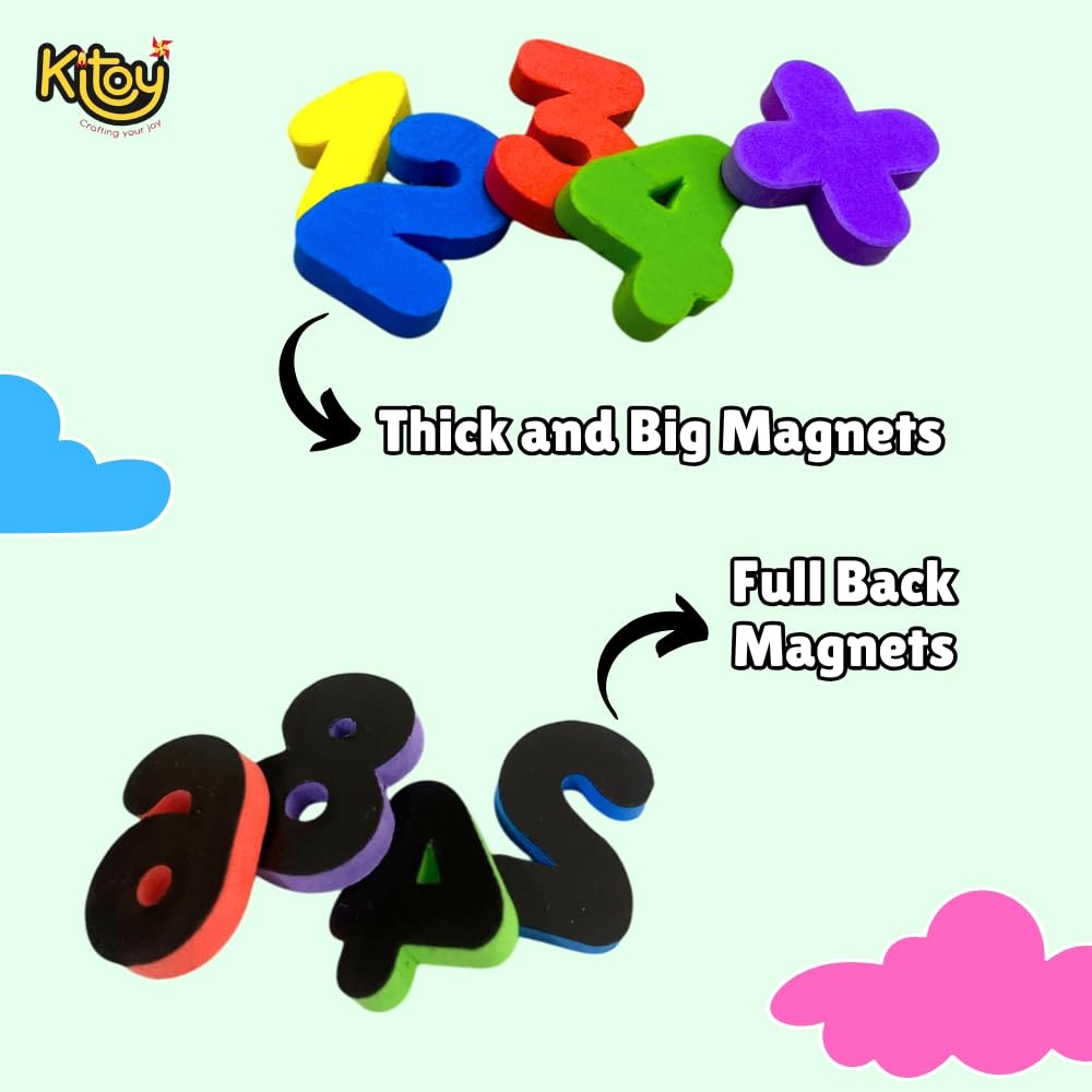 Number & Symbol Magnets 3+Yrs – 35 Pcs Foam Fridge Magnets with 30 Numbers & 5 Math Operators for Preschool Counting & Early Maths