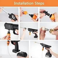 Cordless High-Pressure Washer 48V – Dual Battery Rechargeable Car Washer Gun with Adjustable Nozzle for Car, Bike, Patio & Home Cleaning