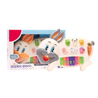 Musical Rabbit Piano Toy for Kids – 8 Colourful Big Keys Rabbit Keyboard with 3 Play Modes, Animal Sounds & Flashing Lights for Toddlers 1-5 Years