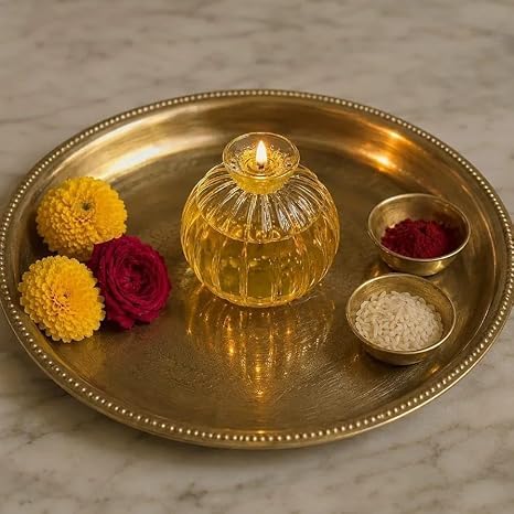 Modak Shape Diya, Diwali Decoration for Home – Transparent Borosilicate Glass Oil Diya