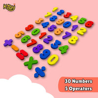 Number & Symbol Magnets 3+Yrs – 35 Pcs Foam Fridge Magnets with 30 Numbers & 5 Math Operators for Preschool Counting & Early Maths
