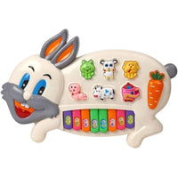 Musical Rabbit Piano Toy for Kids – 8 Colourful Big Keys Rabbit Keyboard with 3 Play Modes, Animal Sounds & Flashing Lights for Toddlers 1-5 Years