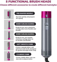5-in-1 Hot Air Styler – Multi-Function Blow Dryer Brush, Straightener & Curler for Home Styling
