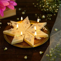 Kaju Katli Shaped Scented Soy Candles (Piece of 6) – Mithai Candles for Diwali Decor, Pooja Ghar, Rangoli, Gifting & Table Centrepiece