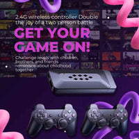 Gamestick Controller Gampad -M33 – 2.4G Wireless Retro Game Stick with 4K HDMI Output, 2 Gamepads & 30,000+ Preloaded Games for Adults & Kids