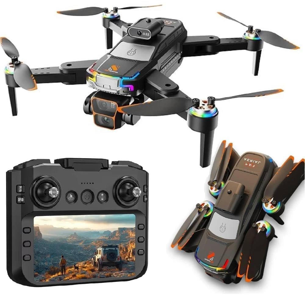 Intelligent Aerial Photography Drone JS39P – Foldable Dual Camera Drone with Obstacle Avoidance, 90° Adjustable Lens & 4K Video