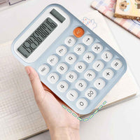 Kids Colorful Calculator 10-Digit LCD Display – Pastel Blue Aesthetic Calculator with Big Buttons, Soft-Touch Keys & Quick-Reset AC for Business, School & Home Office