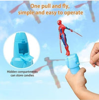 Flying Action Web Shooter For Kids – Hand-Operated Launcher Flying Superhero Toy, No Batteries