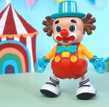 Clown Dancing Toy for Kids – Musical Light-Up Toy with Walking Action & Flashing LED Lights (Batteries Not Included)