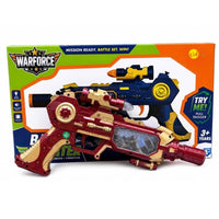Battle Blaster Gun For Kids – Battery Operated Toy Blaster with Light, Sound, Vibration & Smoke Effect for Ages 3+ (Red & Gold)