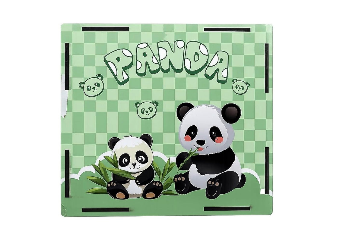 Panda Money Box For Kids – Colourful Wooden 1 Lakh Money Saving Box Gullak with Pen, ₹1,00,000 Savings Goal Piggy Bank for Kids & Adults