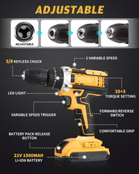 Cordless Drill Box 21V Cordless Drill & Screwdriver Set