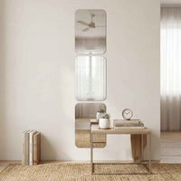 Self-Adhesive Wall Mirror Stickers – Break-Resistant Acrylic-Style Mirror Tiles in Oval & Rectangle for Bathroom, Bedroom & Living Room